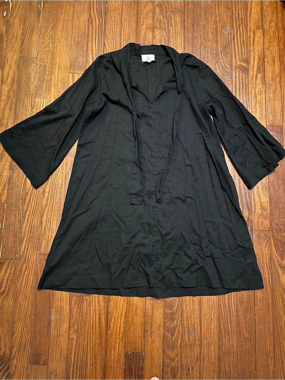 Tuckernuck Marseille Black Tie-Neck Coverup Dress